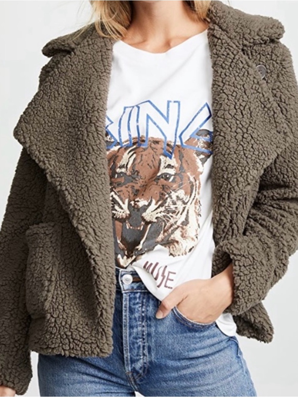 Jack by BB Dakota Speak Now Brown Teddy Sherpa Jacket Size Medium Comfy
